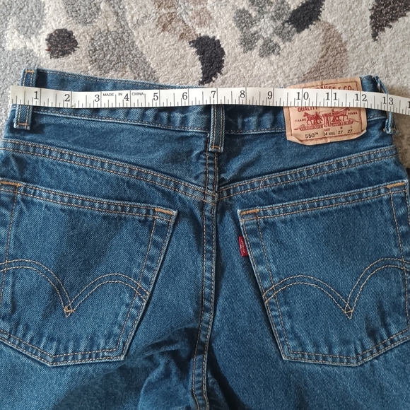 Levis 550 Boy’s 14R Jeans 27X27 Blue Denim Relax Fit Straight Leg Made In Egypt - Picture 6 of 8